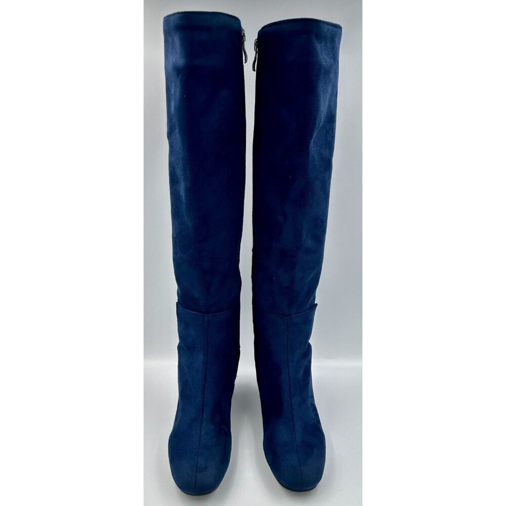 Jingpin Boots Blue Suede Heeled Size 6.5 NWOT